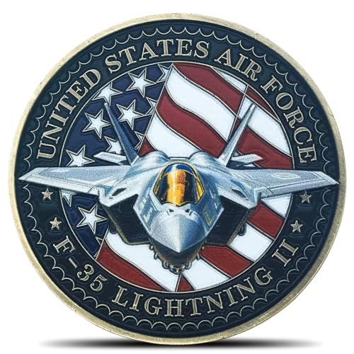 Rumkou عملة تحدي سلاح الجو الأمريكي F35 Lightning II شرف شجاعة التزام عملات عسكرية بتصميم نسر وعلم أمريكي - Image 1