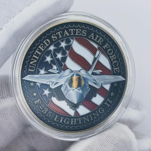 Rumkou عملة تحدي سلاح الجو الأمريكي F35 Lightning II شرف شجاعة التزام عملات عسكرية بتصميم نسر وعلم أمريكي - Image 5