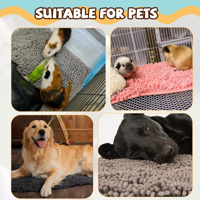 Agolctry 8 Pcs Guinea Pig Liner Washable Rabbit Cage Liner 16x12 Inch Guinea Pig Fleece Mats Reusable Bedding Pee Pads for Small Animals, Bunny (Gray, Green, Pink, Blue) - Image 4