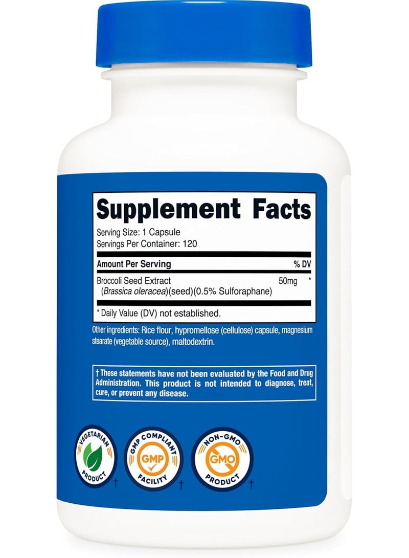 جلوكوزينولات السلفورافان (SGS) (120 كبسولة) - 50 ملغ من مستخلص بذور البروكلي لكل حصة - Image 4