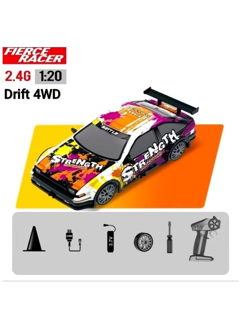 High Speed 4WD RC Drift Car Toy - 2.4Ghz Remote Control Electric AE86 Racing Vehicle for Kids , model YL no-102-1 , orange color available only  - Image 3