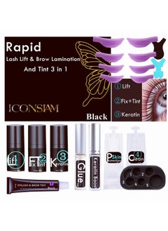 ICONSIAM Lash Lift Brow Lamination 2 In 1, Rapid Eyelash And Eyebrow Lifting Kit, Diy Perming Lashes At Home Or Salon Usage Be Eye Voluminous For 6 Weeks About 10 Applications (Black Lash Lift&Brow Lamination)  - Image 1