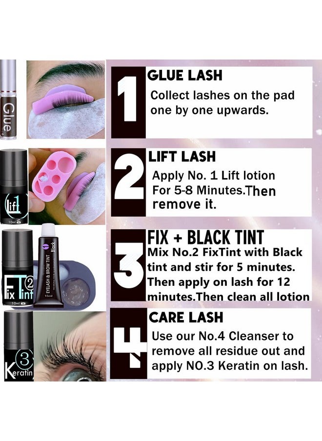 ICONSIAM - Lash Lift Brow Lamination 2 In 1, Rapid Eyelash And Eyebrow Lifting Kit, Diy Perming Lashes At Home Or Salon Usage Be Eye Voluminous For 6 Weeks About 10 Applications (Black Lash Lift&Brow Lamination) - Image 1