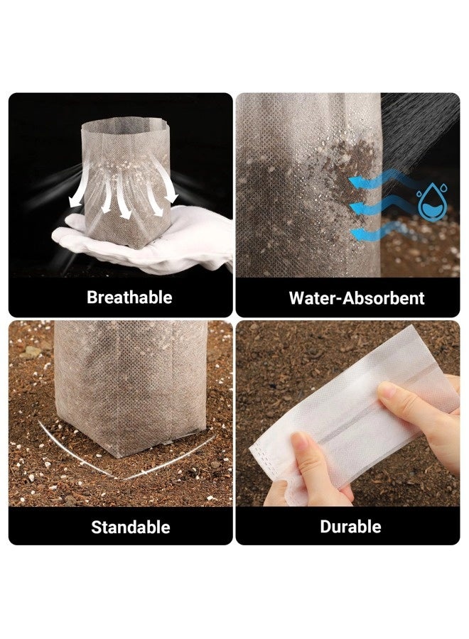 ShebSheb 100pcs 6.3 x 5.7 in Non Woven Fabric Nursery Grow Pouches, Biodegradable Seed Nursery Bags for High Seedling Survival Rate, for Planting, Gardening Transplanted Home Gardening Supply - Image 3