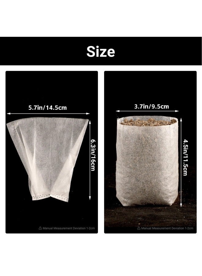 ShebSheb 100pcs 6.3 x 5.7 in Non Woven Fabric Nursery Grow Pouches, Biodegradable Seed Nursery Bags for High Seedling Survival Rate, for Planting, Gardening Transplanted Home Gardening Supply - Image 2
