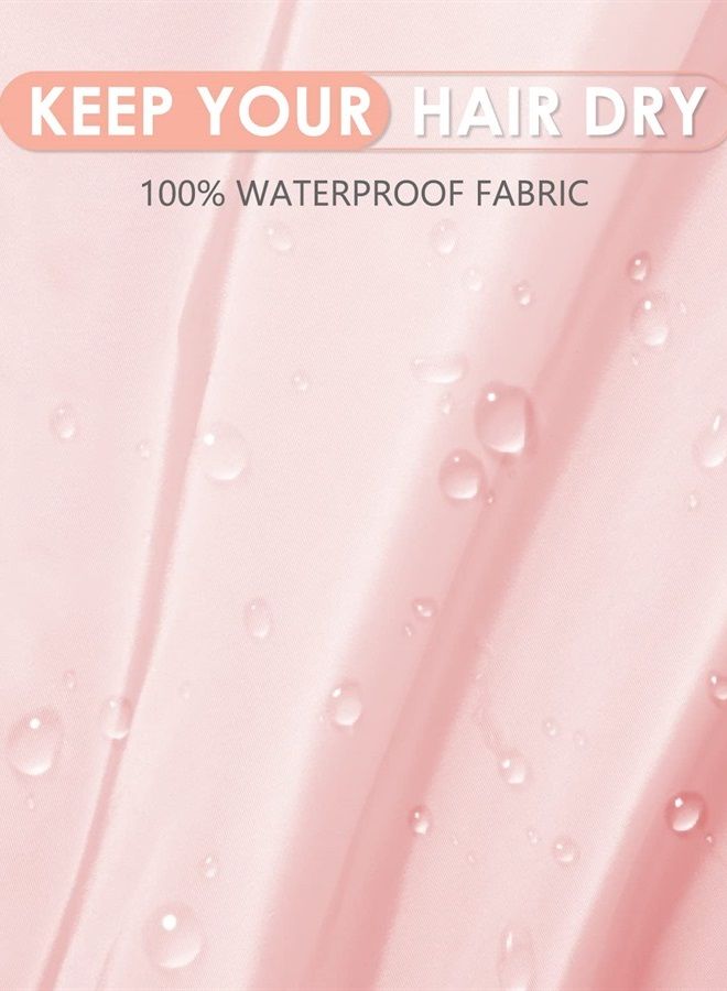 Aquior Shower Caps, Reusable Shower Cap for Women, Waterproof Layer Hair Cap, Large Size for All Hair Lengths,for Girls Spa Home Salon Use (Pink) - Image 4