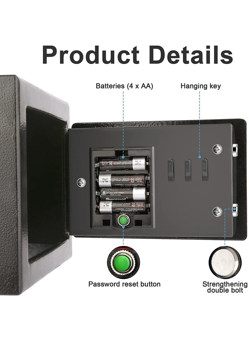 ZEELPETAL ZEELPETAL Home Safe for Money Digital Electronic Safe Box for Cash and Coin jwellery important documents Security Safe Bank with KeysCode Mini Safe Box for Home House Hotel and office  - Image 5