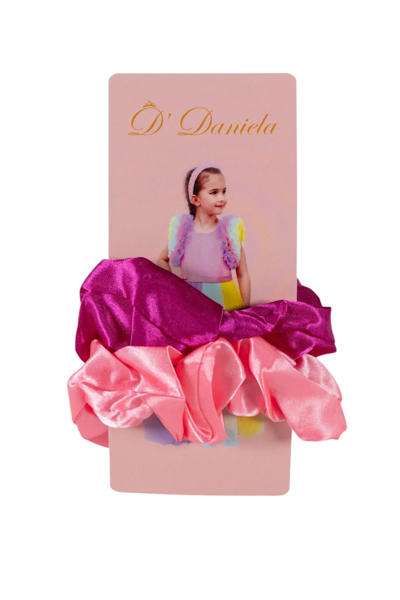 D'Daniela D' Daniela -Sara Silk Scrunchie Set of 2 - Multicolor