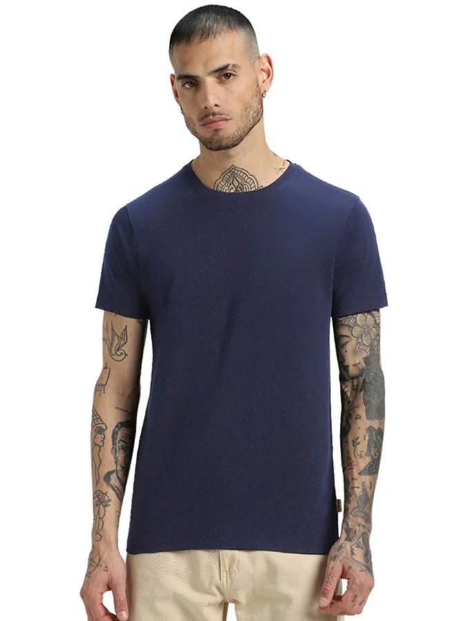 فيردو فيردو تي شيرت قطن نقي رجالي نصف كم كحلي