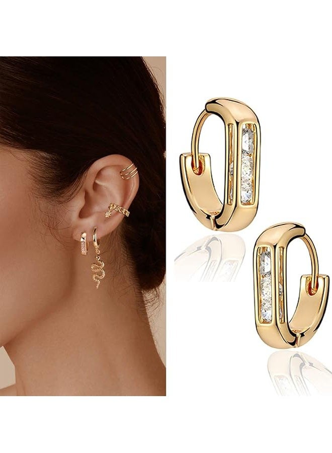 Mevecco Women Huggie Earrings Gold Hoop Sleeper 14K Gold Filled Small Simple Handmade Hypoallergenic Everyday Jewelry - Image 3