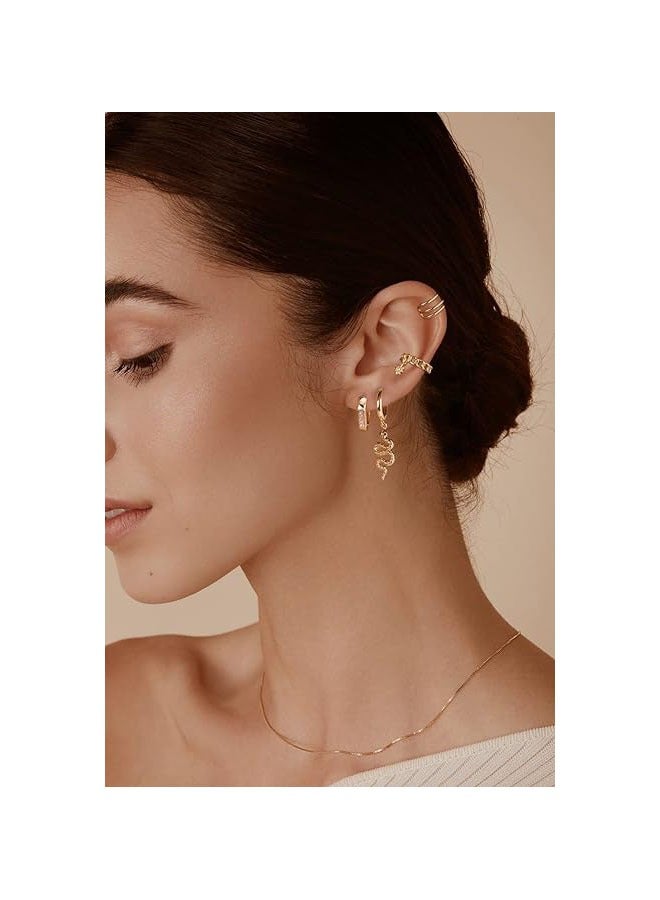 Mevecco Women Huggie Earrings Gold Hoop Sleeper 14K Gold Filled Small Simple Handmade Hypoallergenic Everyday Jewelry - Image 2