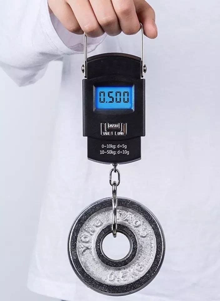 LCD Digital Hanging Luggage Weighing Scale Black - Image 2