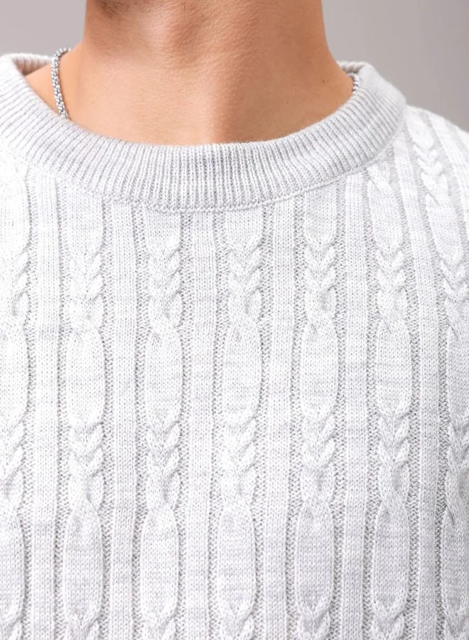 The Indian Garage Co Men Oversized Textured Crew Neck Sweater
