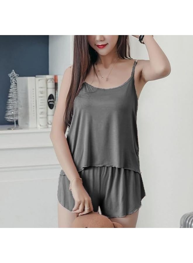 Ladies Free-size Home Suit Women's Summer Halter Print Shorts Two-Piece Set T-116 - Image 2