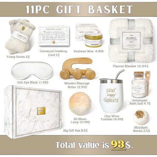 AHAGIFTREE Gift Baskets for Women,11PC Care Package with Moon Lamp,Grief,Get Well Soon After Surgery,Birthday,Think of You,Thank You,Sympathy - Image 2