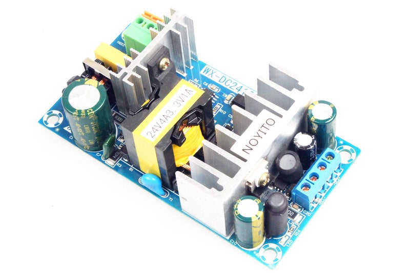 NOYITO AC to DC Isolated Power Supply Module DC 24V 4A 3.3 V 1A Dual Output Power AC 120V (90-265V) 50-60Hz to 24V 3.3V 120W Max Industrial Power Module (Dual Output 24V 4A, 3.3V 1A, Blue)