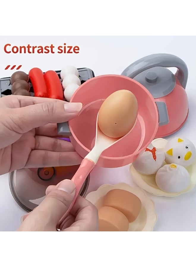 Deluxe Mini Kitchen Playset - 61-Piece Complete Cooking Set with Pressure Cooker, Induction Cooker, Cutting Fruits, and Kitchen Utensils - Interactive Toy for Kids to Explore Culinary Skills and Imaginative Play  - Image 3