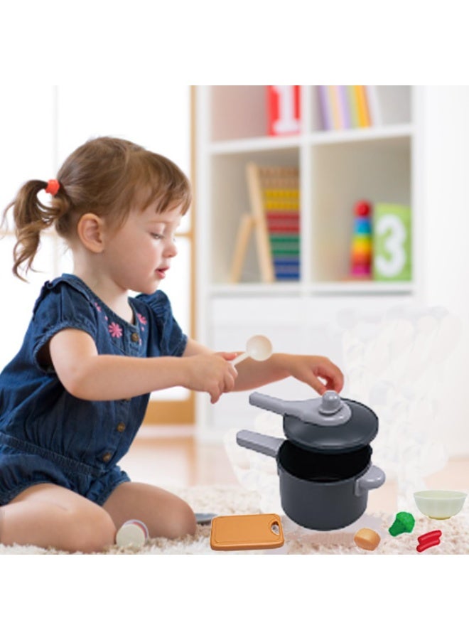 Deluxe Mini Kitchen Playset - 61-Piece Complete Cooking Set with Pressure Cooker, Induction Cooker, Cutting Fruits, and Kitchen Utensils - Interactive Toy for Kids to Explore Culinary Skills and Imaginative Play  - Image 4