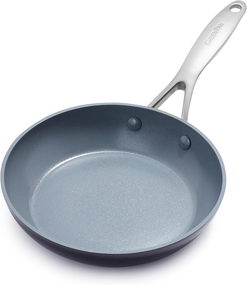 Greenpan Valencia Pro Hard Anodized Healthy Ceramic Nonstick 8" Frying Pan Skillet, PFAS-Free Cookware, Stainless Steel Handle, Induction Suitable, Dishwasher Safe, Oven Safe, Gray - Image 1