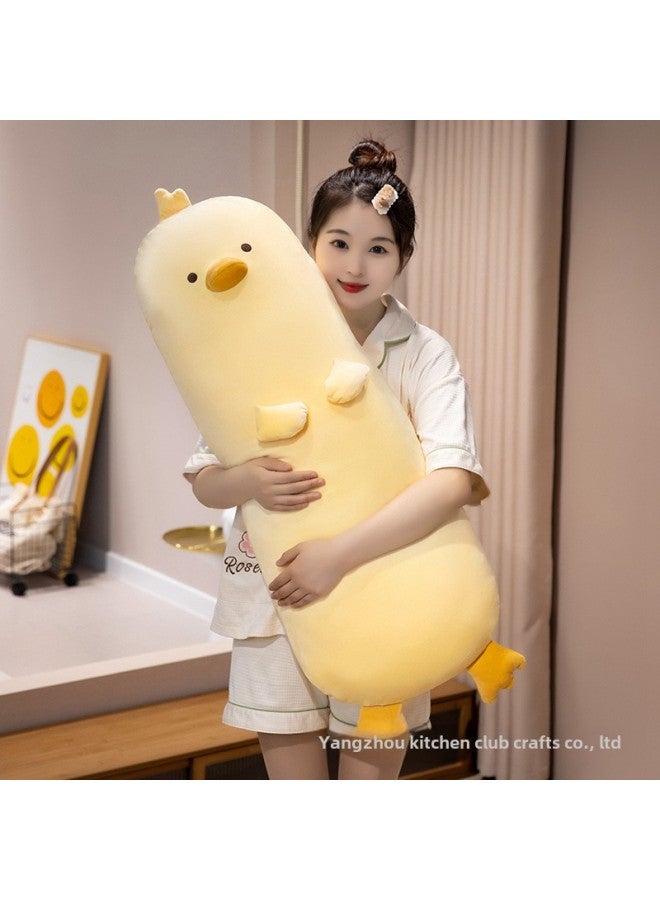 Super Soft Small Yellow Chicken Long Pillow Girls Sleeping Pillow Children Sleeping Comfort Side Sleeping Clip Leg Pillow Removable And Washable-Specifications:Custard Chicken Sleeping Pillow-Color:70cm [independent Inner Tank, Removable And Washable] - Image 1