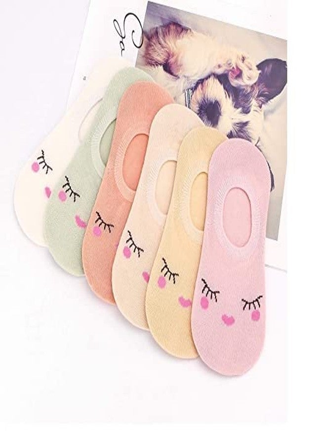 KETKAR Girls Cotton No Show Low Cut Socks Loafer Shoe Foot Liner Multi-Design_Pack Of 05(6-9 Years,Multicolour) - Image 4