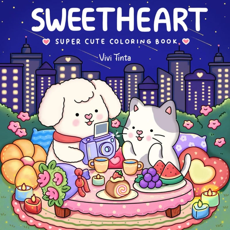 Vivi Tinta Sweetheart: Coloring Book for Adults & Teens Featuring Adorable Animals Valentines - Image 1