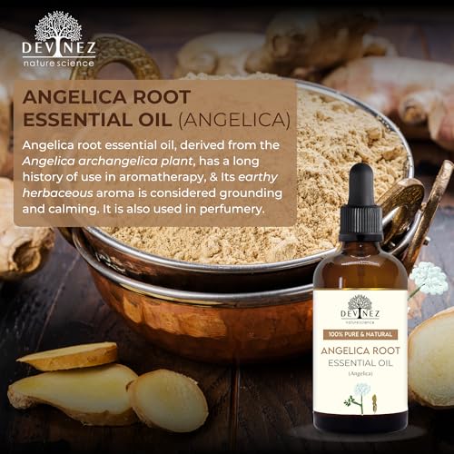 Devinez Angelica Root Essential Oil (10ml) - 100% Pure & Natural for Perfume Making, Aromatherapy, Skin Detox & Respiratory Comfort - Earthy Musky Aroma - Image 2