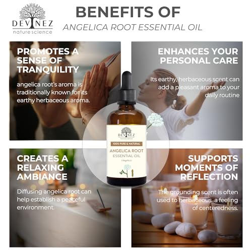 Devinez Angelica Root Essential Oil (10ml) - 100% Pure & Natural for Perfume Making, Aromatherapy, Skin Detox & Respiratory Comfort - Earthy Musky Aroma - Image 3