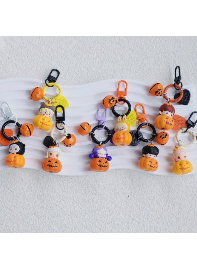 Loquat Bubble Mart Genuine Goods Pumpkin Cute Grain  Car Pendant Bag Keychain High Color Value Handmade Cute-Specifications:Pumpkin Molly + Add Chain  - Image 3
