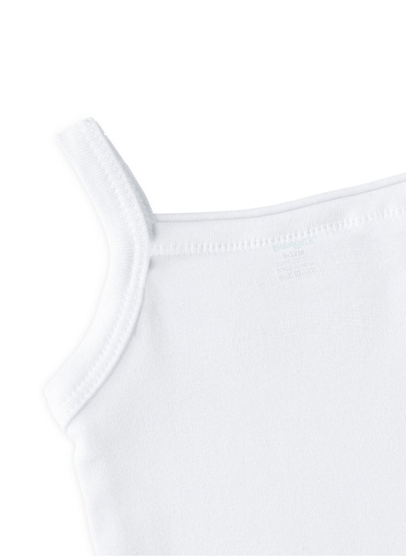 Babies Basic BabiesBasic 100% Super Combed Cotton, Sleeveless Girls Romper/Bodysuit, for New Born to 24months. Set of 6 - White, White  - Image 4