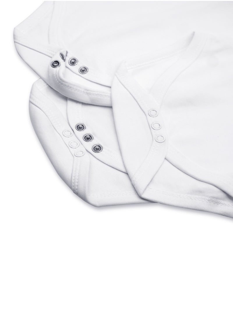 Babies Basic BabiesBasic 100% Super Combed Cotton, Sleeveless Girls Romper/Bodysuit, for New Born to 24months. Set of 6 - White, White  - Image 5