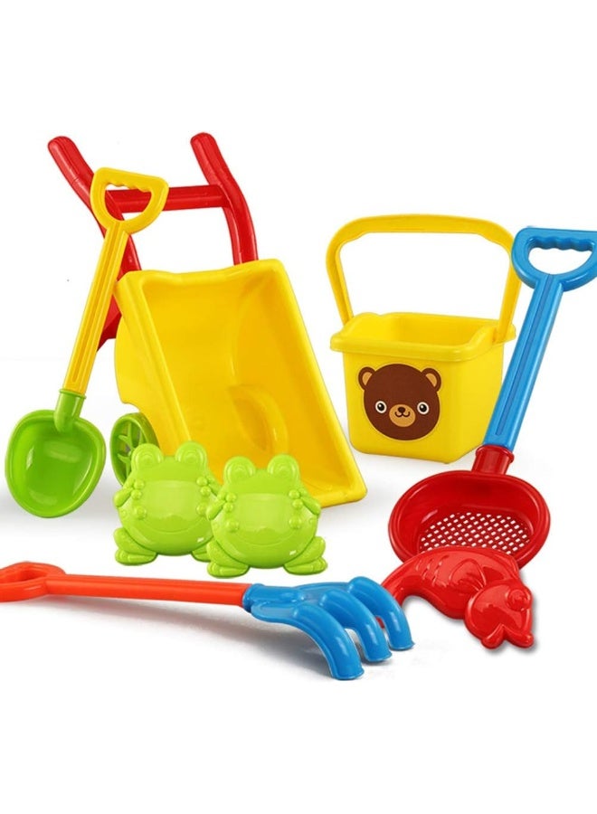 STOBOK 8 Pcs Children's Toy Set Outdoor Beach Playset Cart Sand Trolly Sandbox Toy Beach Toy Sand Toy for Kids - Image 2
