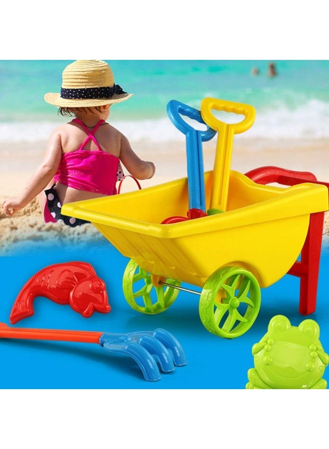 STOBOK 8 Pcs Children's Toy Set Outdoor Beach Playset Cart Sand Trolly Sandbox Toy Beach Toy Sand Toy for Kids - Image 5