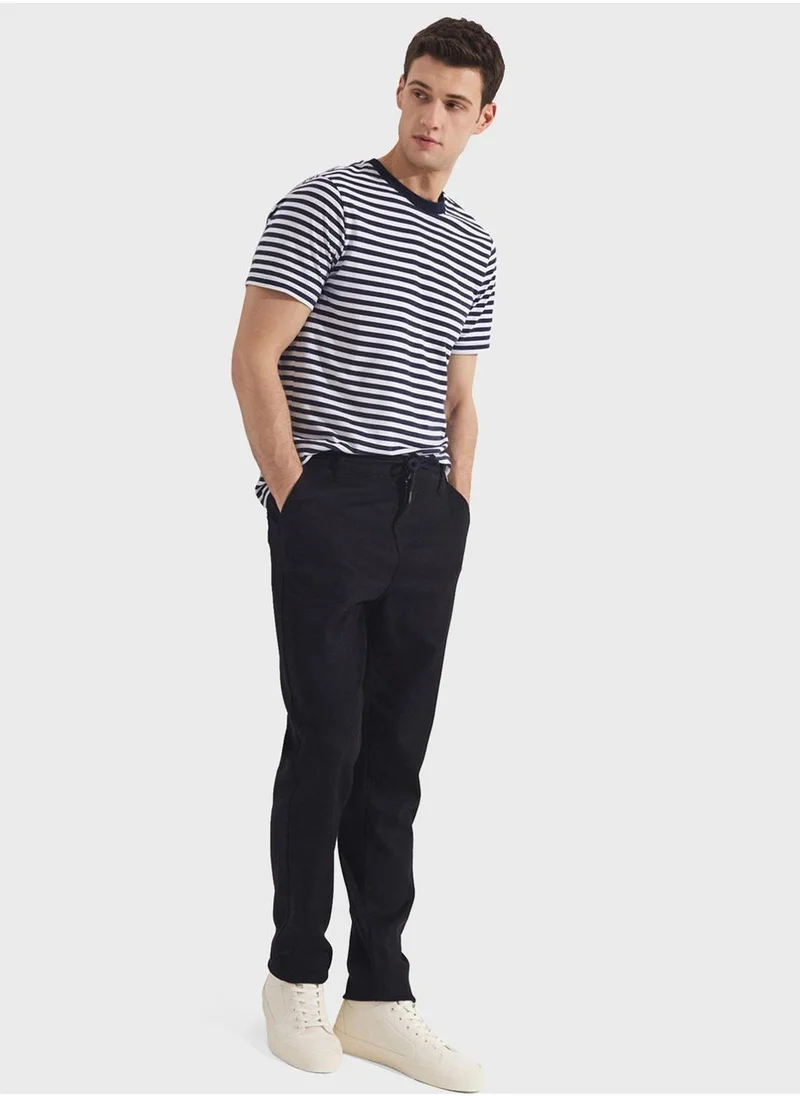 JUNE Textured Straight Fit Trousers