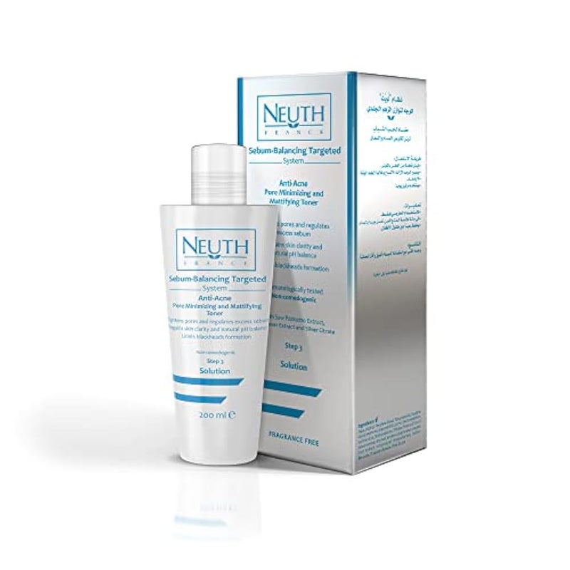 Neuth France - Anti-Acne and Pore Minimizing and Mattifying Toner (Acne Prone Skin), 200ml - Image 1