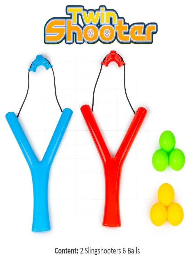 Ratna's Twin Shooter with 2 Slingshot Catapult & 6 Plastic Balls | Pull Back Power Blast Archery for Kids 5+ Years - Image 5