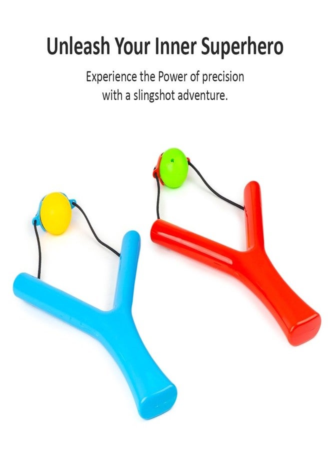 Ratna's Twin Shooter with 2 Slingshot Catapult & 6 Plastic Balls | Pull Back Power Blast Archery for Kids 5+ Years - Image 2