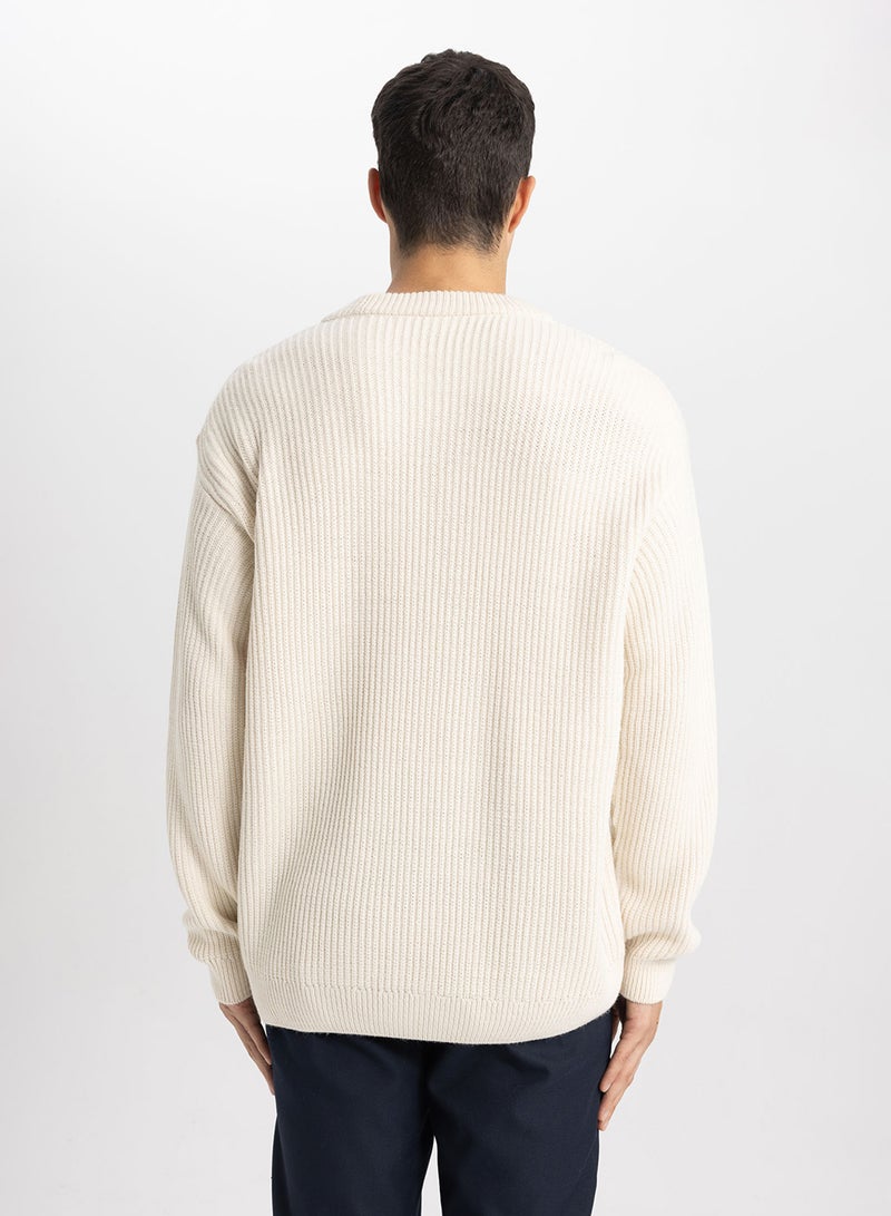 DeFacto Oversized Fit Crew Neck Knit Sweater  - Image 2