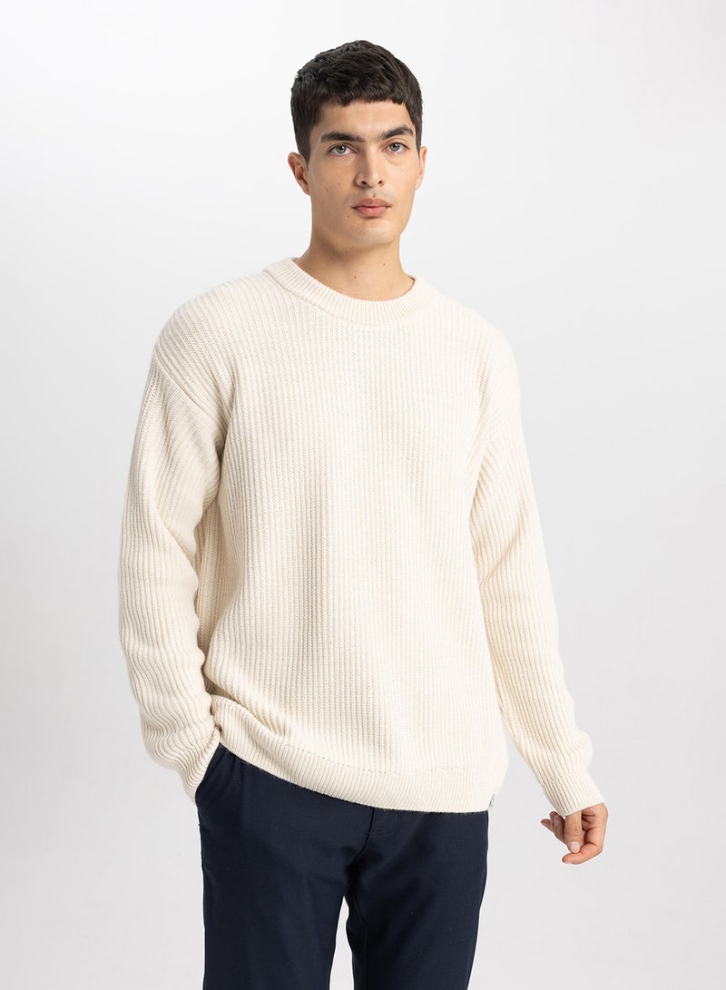 DeFacto Oversized Fit Crew Neck Knit Sweater  - Image 1