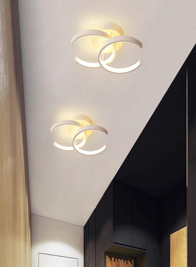 مصابيح سقف LED حديثة، مصابيح سقف هندسية دائرية، مصابيح معلقة أنيقة، ثلاثة خيارات للألوان، مناسبة للممرات وغرف المعيشة وغرف النوم.  - Image 4