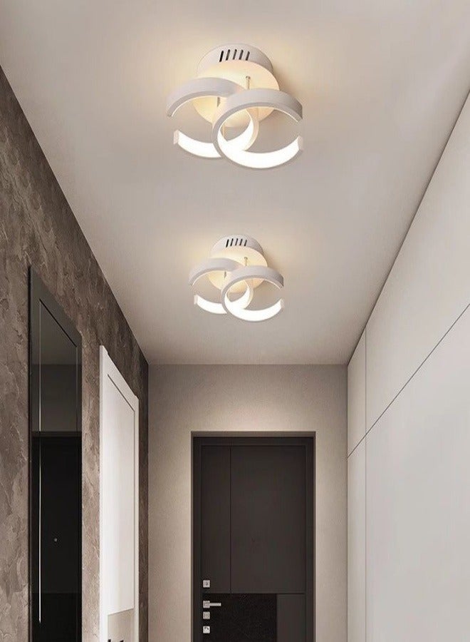 مصابيح سقف LED حديثة، مصابيح سقف هندسية دائرية، مصابيح معلقة أنيقة، ثلاثة خيارات للألوان، مناسبة للممرات وغرف المعيشة وغرف النوم.  - Image 3