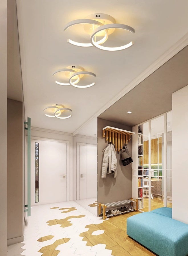 مصابيح سقف LED حديثة، مصابيح سقف هندسية دائرية، مصابيح معلقة أنيقة، ثلاثة خيارات للألوان، مناسبة للممرات وغرف المعيشة وغرف النوم.  - Image 2