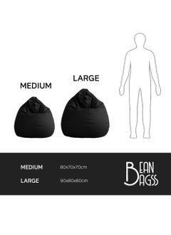 Bean Bagss PVC Black Bean Bag Filled Multi Purpose Faux Leather Bean Bag  - Image 4