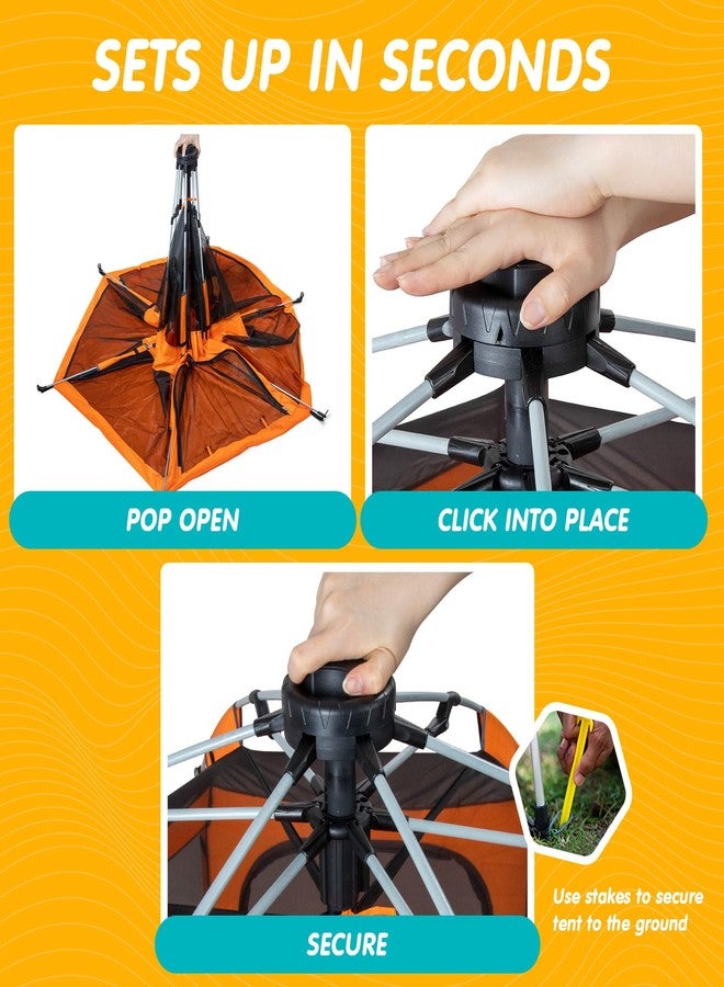 SIMPLGIRL Premium Pop Up Baby Playpen - Portable, Lightweight, Pop Up Pack and P Lay Toddler P Lay Yard w/Canopy and Travel Bag - Orange - Image 4