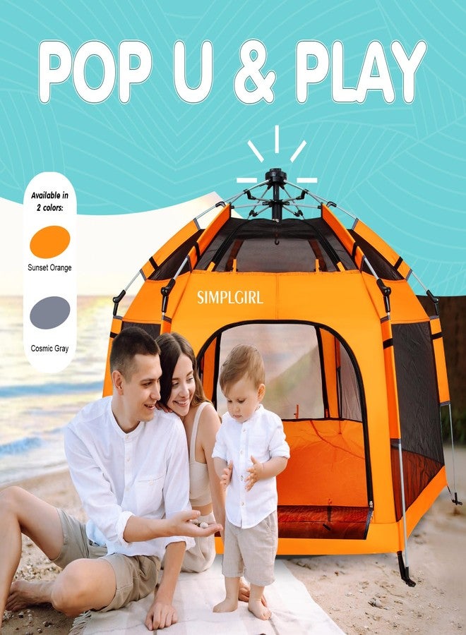 SIMPLGIRL Premium Pop Up Baby Playpen - Portable, Lightweight, Pop Up Pack and P Lay Toddler P Lay Yard w/Canopy and Travel Bag - Orange - Image 5