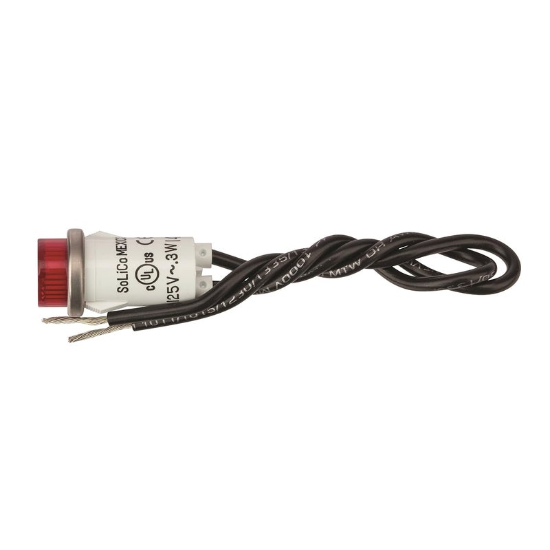 NSI 79780LW Round Indicator Light with Non Replacable Lamp, Press Fit, 0.5" Panel Cutout, 0.5" Mounting Hole Diameter, Red 0.25 Cyl Diamond Lens, Stainless Bezel - Image 1