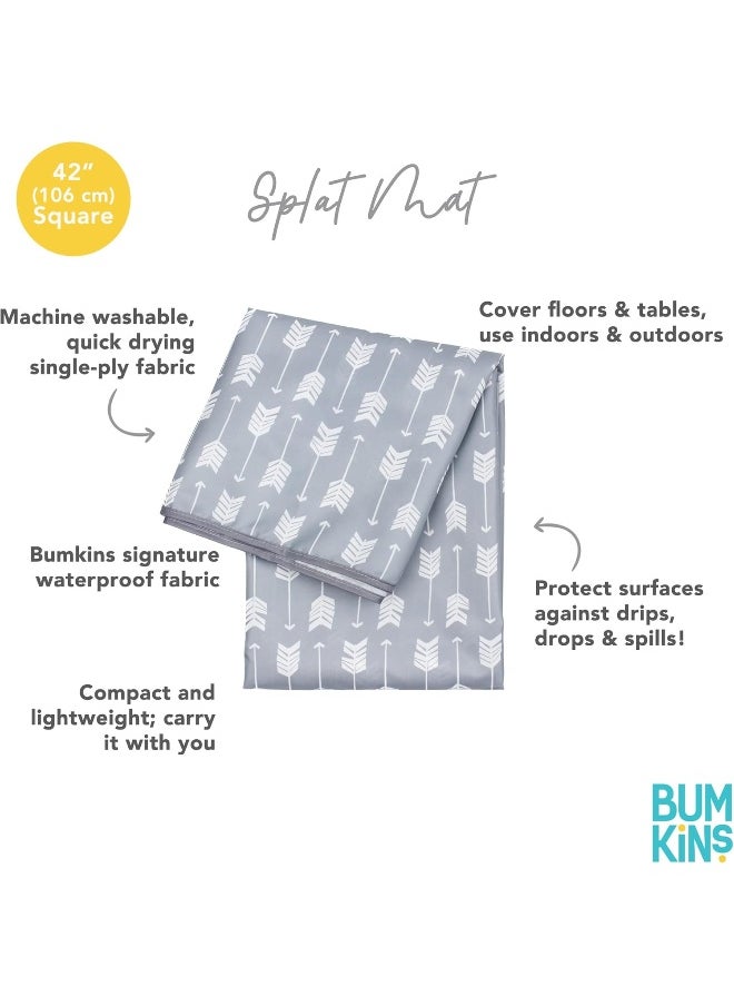 BUMKiNs Bumkins Baby Splat Mat for Under High Chair, Waterproof Washable Cloth for Arts and Crafts, Playtime Mats for Kids, Floors or Tables, Reusable Fabric 42x42 Square  - Image 5