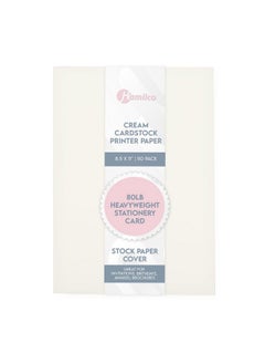 Hamilco Cream Colored Cardstock Printer Paper By Hamilco (50Pack) 8.5 X 11” Thick Card Stock For Card Making 80Lb Heavyweight Stationery Card Stock Paper Cover Great For Invitations Birthdays Brochures  - Image 2