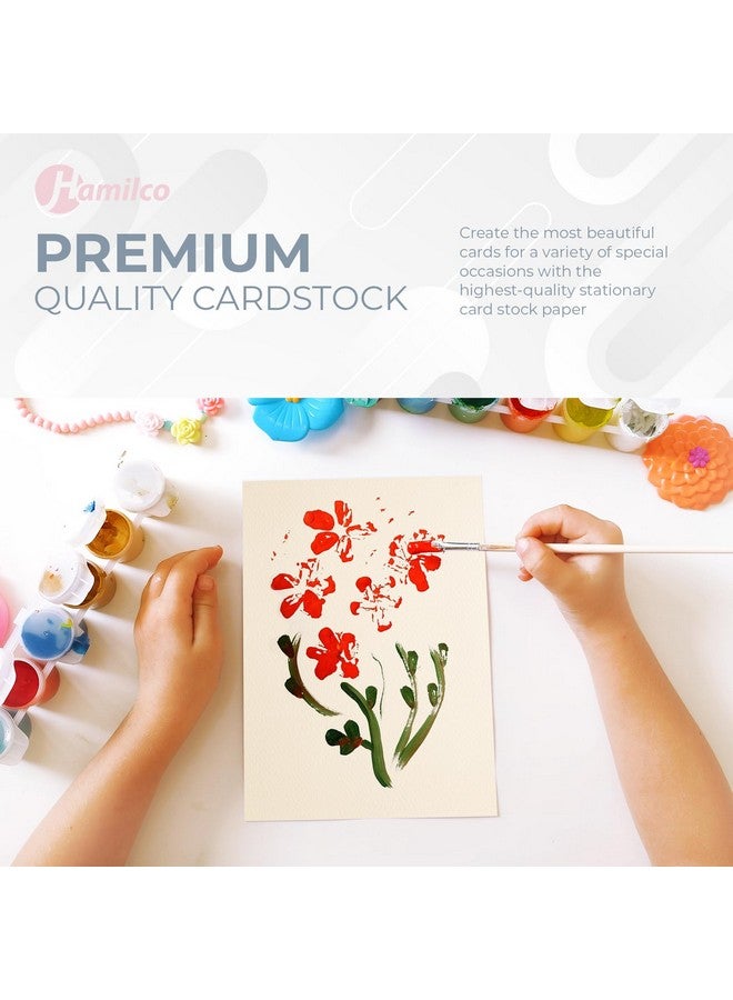 Hamilco Cream Colored Cardstock Printer Paper By Hamilco (50Pack) 8.5 X 11” Thick Card Stock For Card Making 80Lb Heavyweight Stationery Card Stock Paper Cover Great For Invitations Birthdays Brochures - Image 4