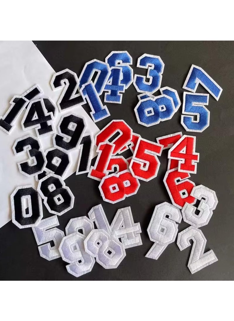 SOLDOUT 10 PCS/Set 0-9 Numbers Colorful Number Digit Fabric Embroidery Letter Patches Iron on Applique Sewing Supplies For DIY Jackets Apparel Decor (Set of 10, White)  - Image 4